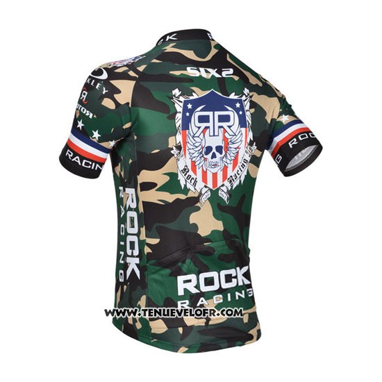 2010 Maillot Ciclismo Rock Racing Jaune et Vert Manches Courtes et Cuissard